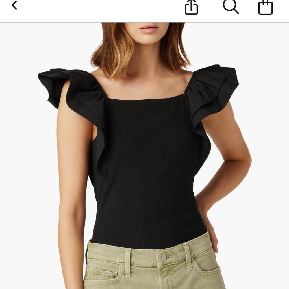Joes the Leslie ruffle strap cotton tank. Black. Size M